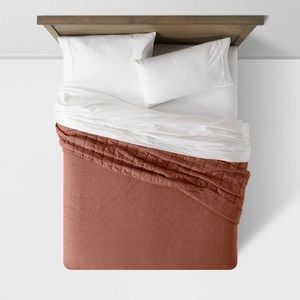 Threshold Target cognac Space Dyed Cotton Linen Quilt